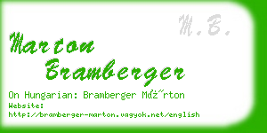 marton bramberger business card